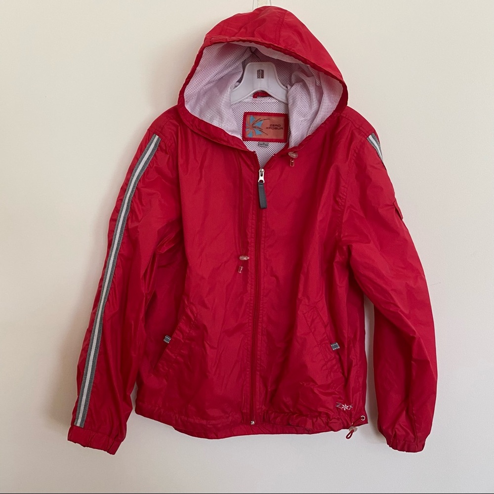 ZeroXposur Red Windbreaker Rain Jacket